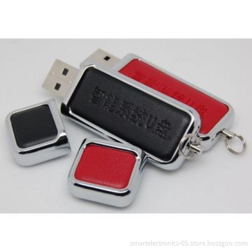Leather simple USB flash drives, 64MB-128GB, free your logo printing, engrave, package, no MOQ
